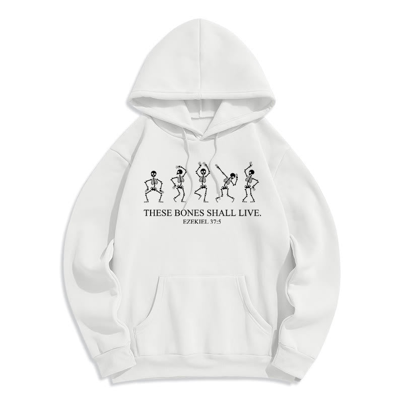 Christianartworkshop Ces os vivront Danse de la Foi Sweat à capuche en polyester doublé polaire - Blanc - 2XL - image 3