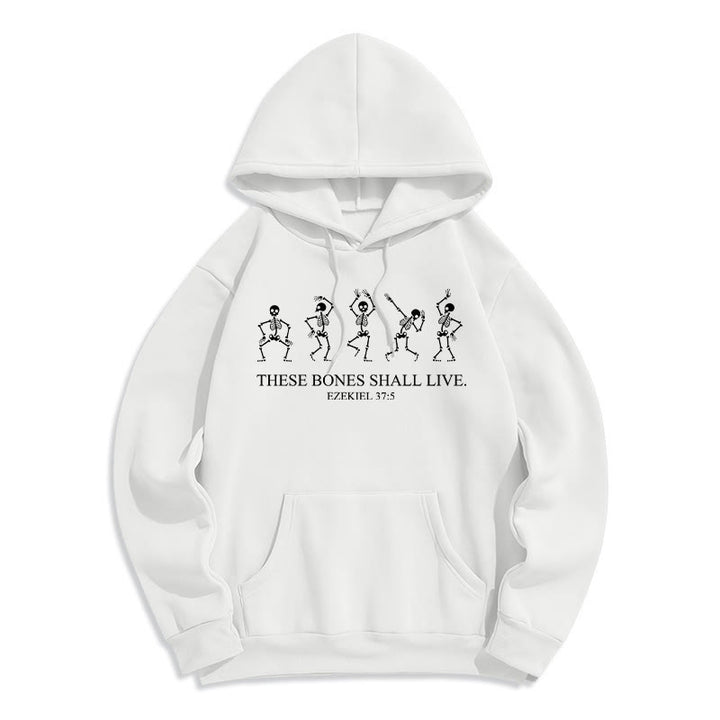 Christianartworkshop Ces os vivront Danse de la Foi Sweat à capuche en polyester doublé polaire - Blanc - 2XL - image 3