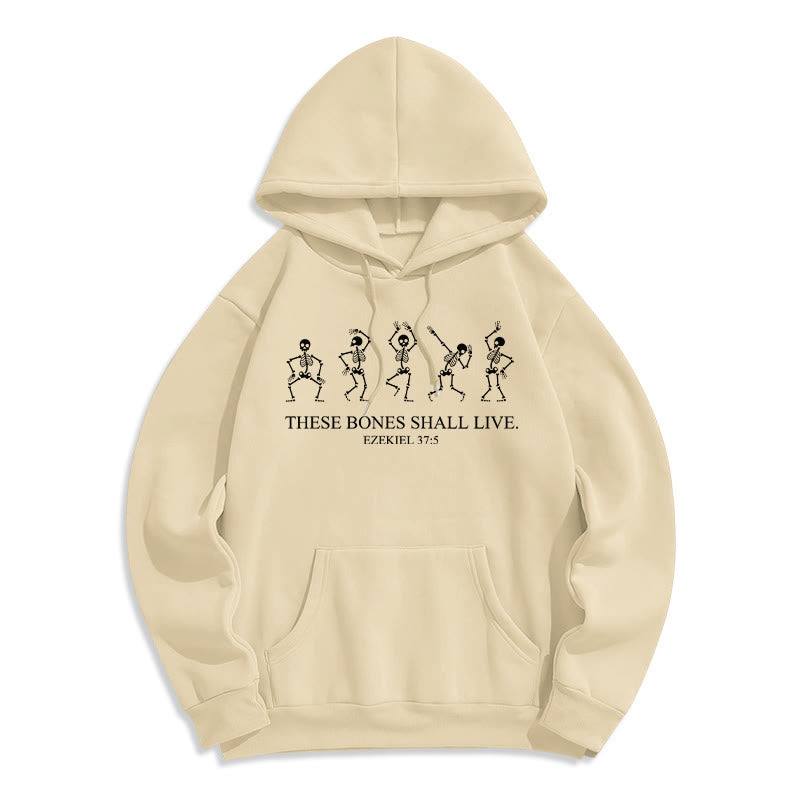 Christianartworkshop Ces os vivront Danse de la Foi Sweat à capuche en polyester doublé polaire - Beige - 2XL - image 4