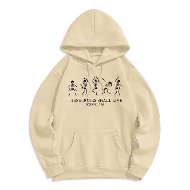 Christianartworkshop Ces os vivront Danse de la Foi Sweat à capuche en polyester doublé polaire - Beige - 2XL - image 4