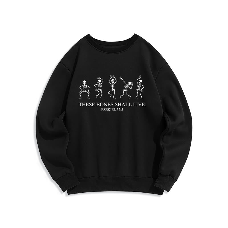 Christianartworkshop Ces os vivront Danse de la Foi Sweat-shirt en polyester doublé polaire « These Bones Shall Live » - Noir - 2XL - image 1