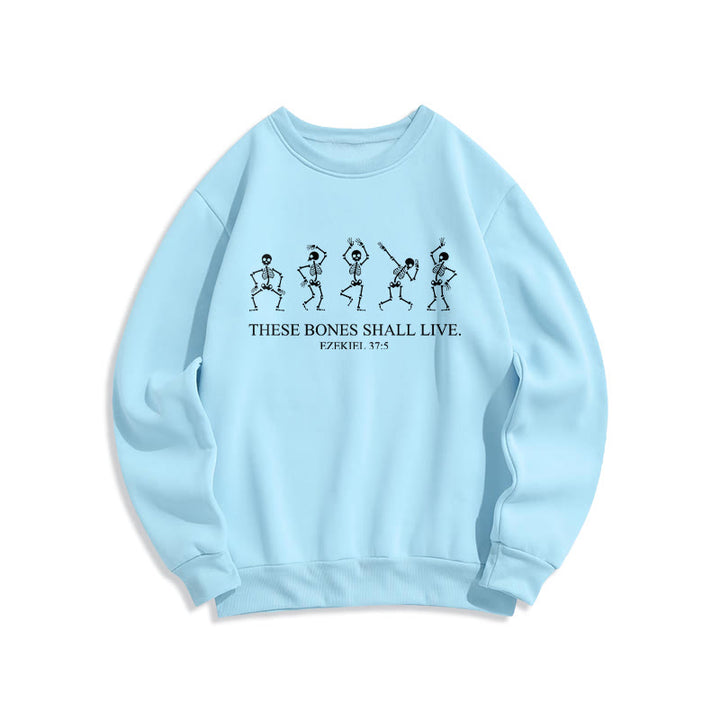 Christianartworkshop Ces os vivront Danse de la Foi Sweat-shirt en polyester doublé polaire « These Bones Shall Live » - Bleu - 2XL - image 3