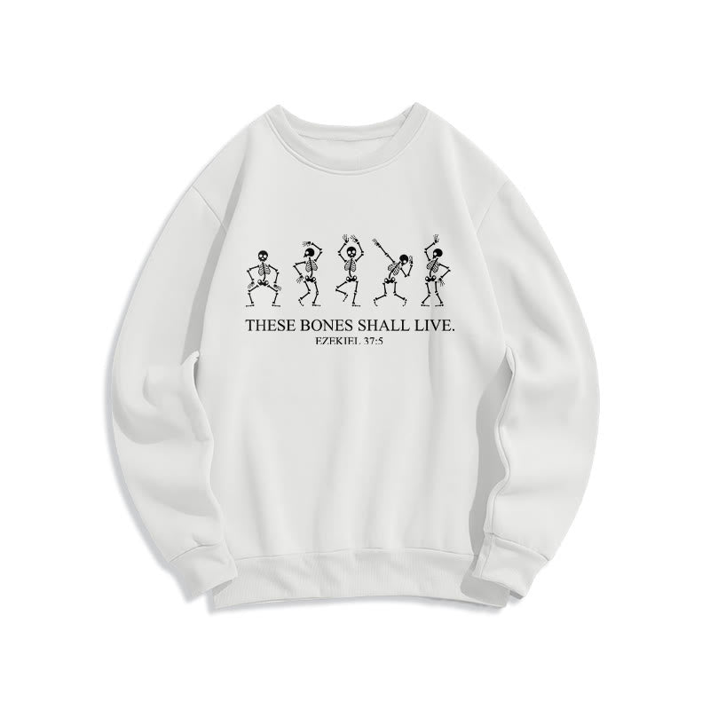 Christianartworkshop Ces os vivront Danse de la Foi Sweat-shirt en polyester doublé polaire « These Bones Shall Live » - Blanc - 2XL - image 0