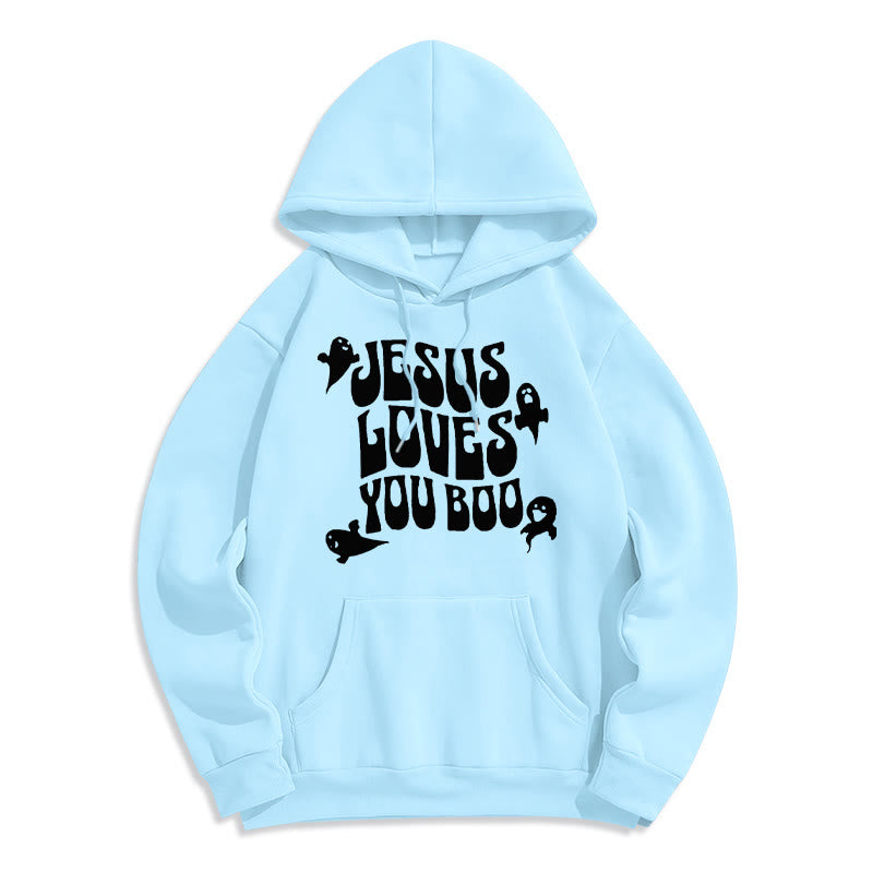 Christianartworkshop Sweat à capuche en polyester doublé polaire « Jésus t’aime » - Bleu - 2XL - image 6