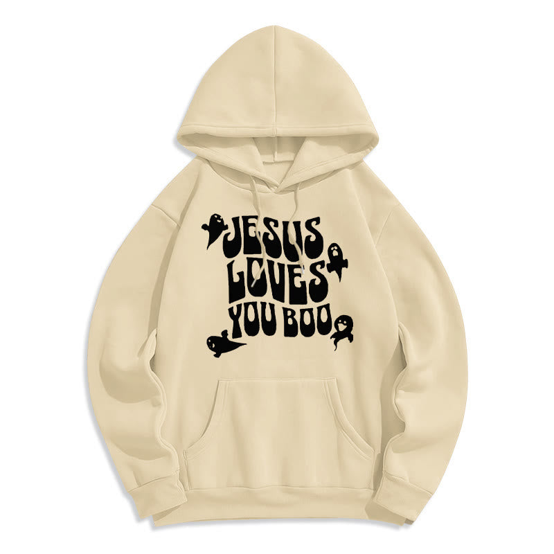 Christianartworkshop Sweat à capuche en polyester doublé polaire « Jésus t’aime » - Beige - 2XL - image 5