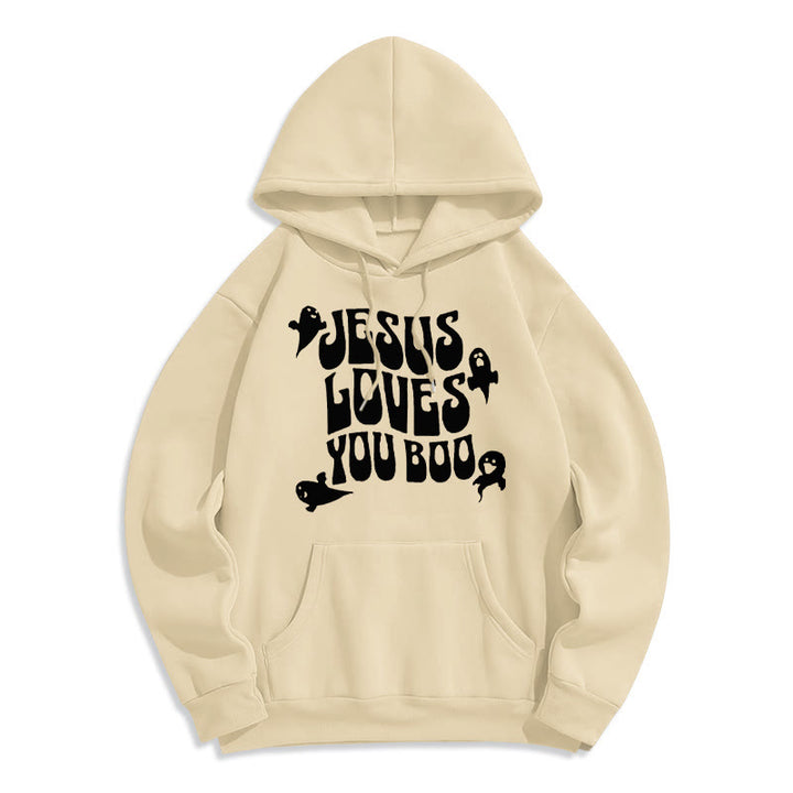 Christianartworkshop Sweat à capuche en polyester doublé polaire « Jésus t’aime » - Beige - 2XL - image 5