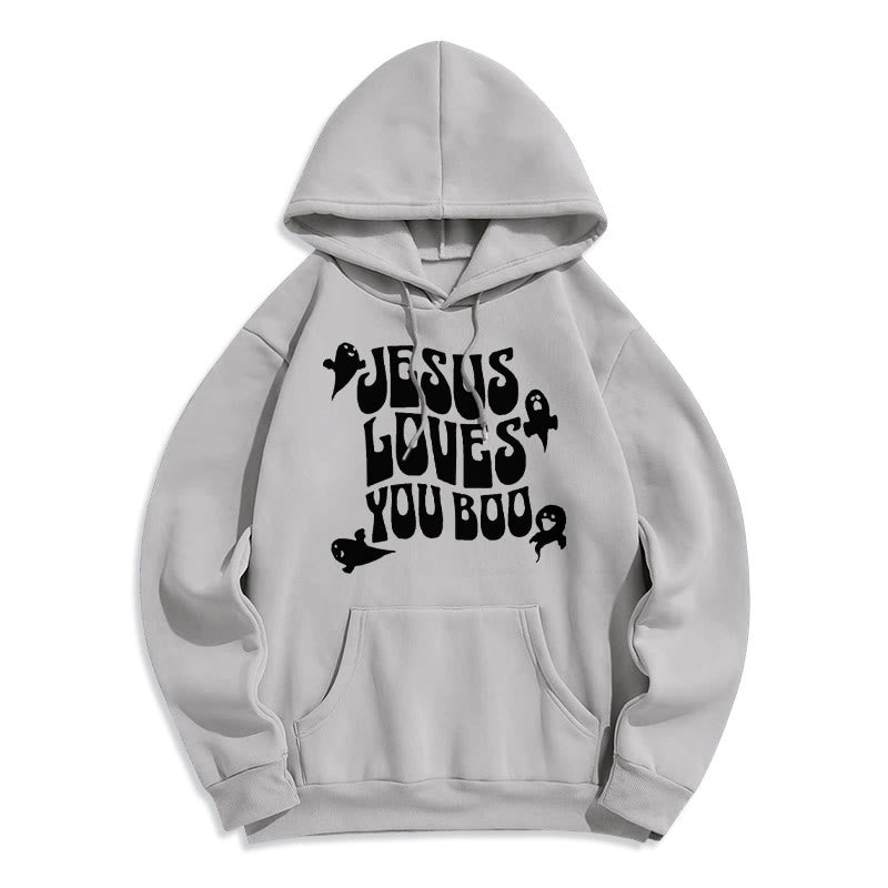 Christianartworkshop Sweat à capuche en polyester doublé polaire « Jésus t’aime » - Gris - 2XL - image 8