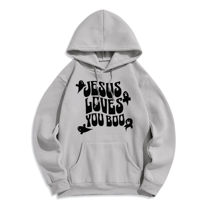 Christianartworkshop Sweat à capuche en polyester doublé polaire « Jésus t’aime » - Gris - 2XL - image 8