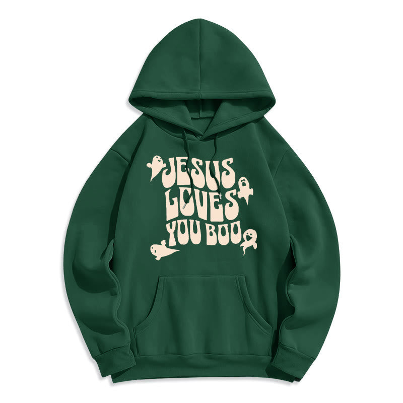 Christianartworkshop Sweat à capuche en polyester doublé polaire « Jésus t’aime » - Vert - 2XL - image 4