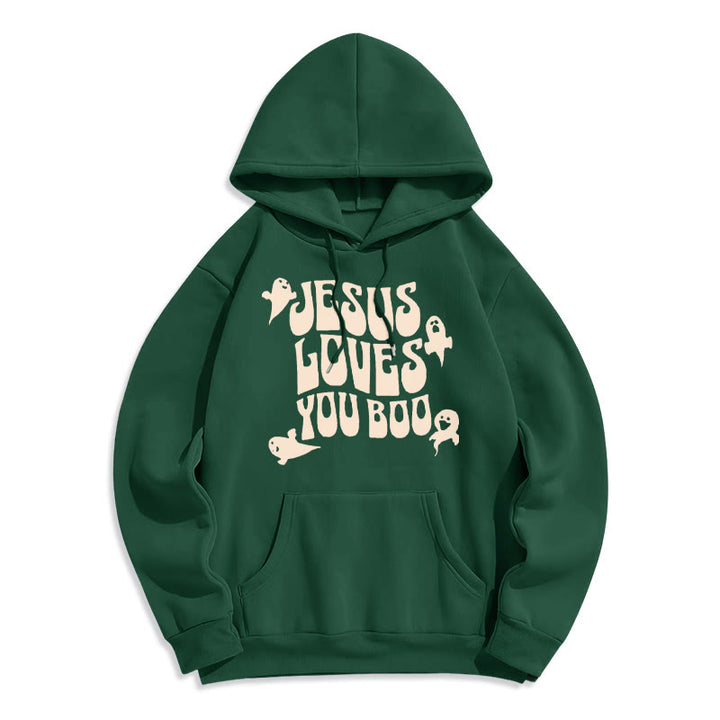 Christianartworkshop Sweat à capuche en polyester doublé polaire « Jésus t’aime » - Vert - 2XL - image 4