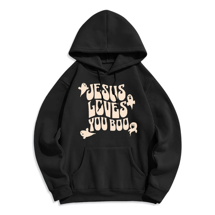 Christianartworkshop Sweat à capuche en polyester doublé polaire « Jésus t’aime » - Noir - 2XL - image 0