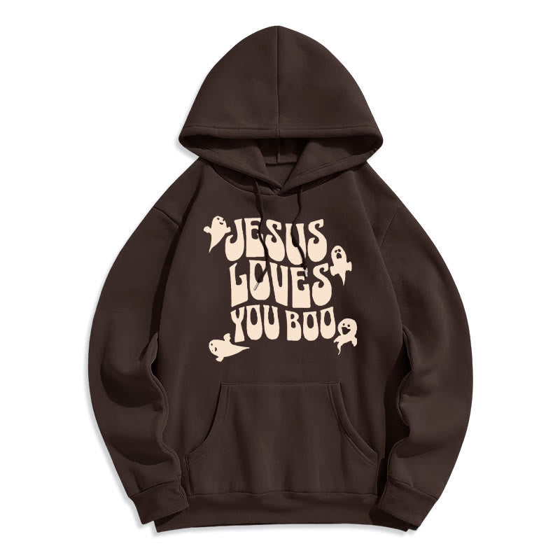 Christianartworkshop Sweat à capuche en polyester doublé polaire « Jésus t’aime » - Brun - 2XL - image 2