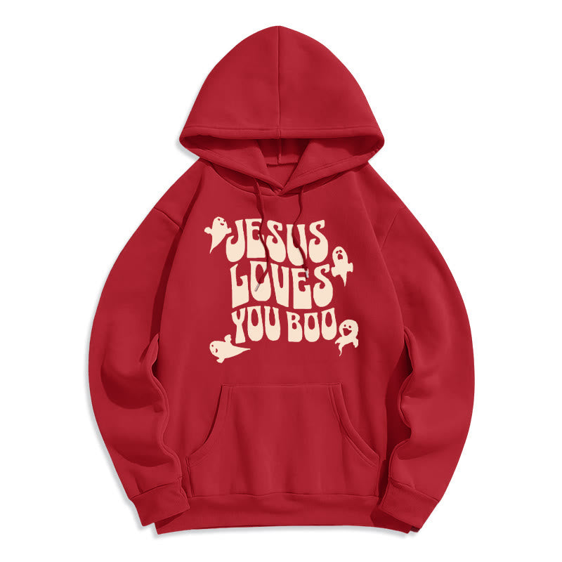 Christianartworkshop Sweat à capuche en polyester doublé polaire « Jésus t’aime » - Rouge - 2XL - image 3