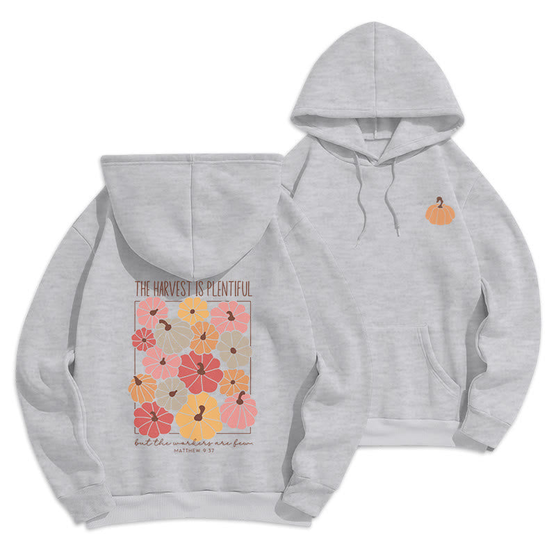 Christianartworkshop Harvest Grace dans chaque citrouille Sweat à capuche en polyester doublé polaire - Gris - 2XL - image 4