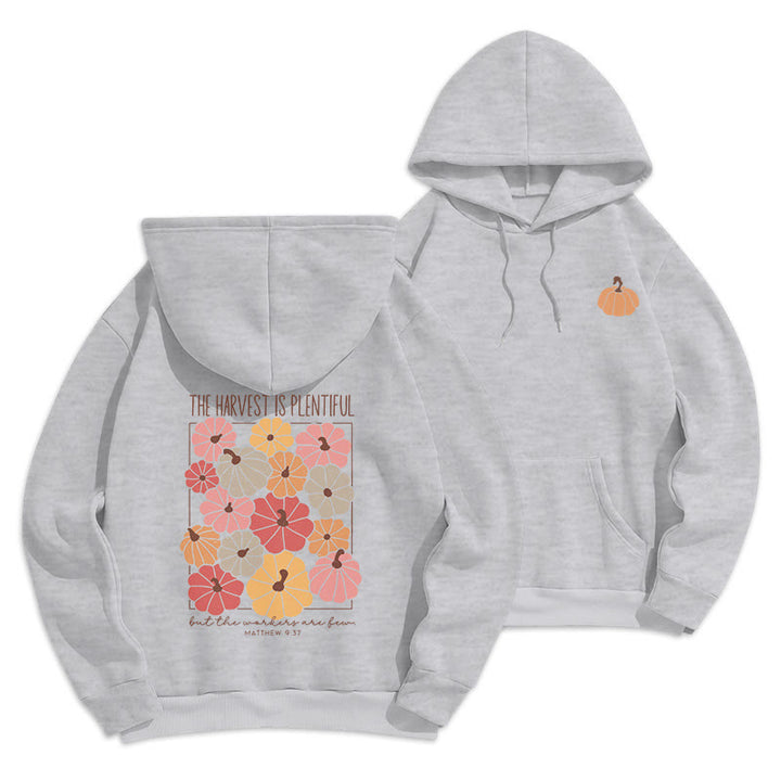 Christianartworkshop Harvest Grace dans chaque citrouille Sweat à capuche en polyester doublé polaire - Gris - 2XL - image 4