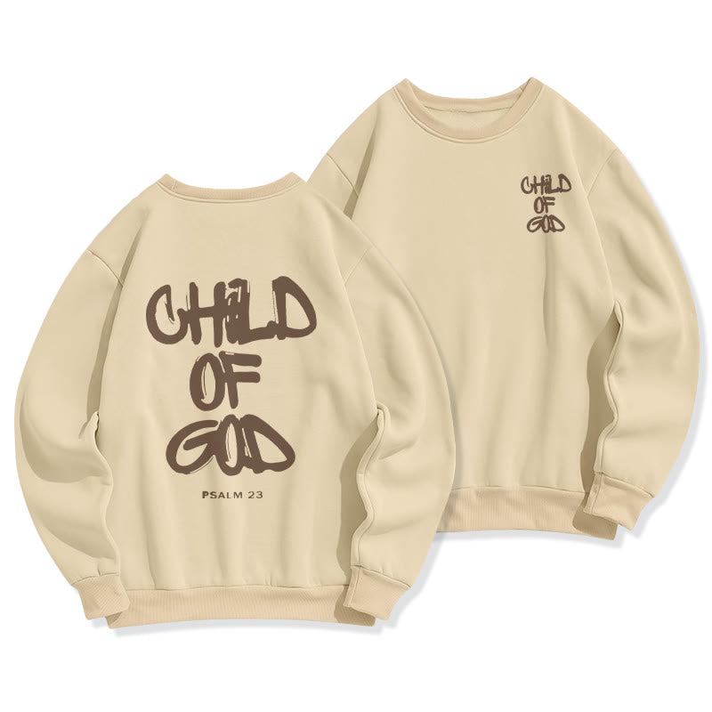 Sweat-shirt adulte en polyester doublé polaire « Faith Graffiti Child of God » de Christianartworkshop - Beige - 2XL - image 3