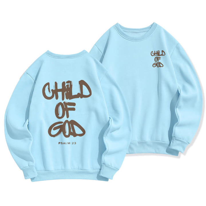 Sweat-shirt adulte en polyester doublé polaire « Faith Graffiti Child of God » de Christianartworkshop - Bleu - 2XL - image 0