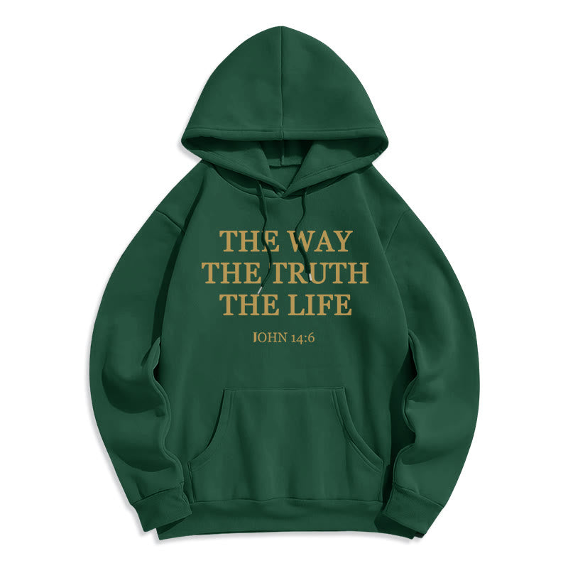 Christianartworkshop Le Chemin, la Vérité, la Vie Sweat à capuche en polyester doublé polaire - Vert - 2XL - image 4