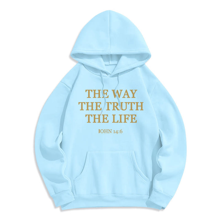 Christianartworkshop Le Chemin, la Vérité, la Vie Sweat à capuche en polyester doublé polaire - Bleu - 2XL - image 2