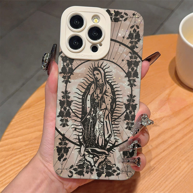 Christianartworkshop Étui de téléphone élégant et brillant représentant la Vierge Marie : Cadeau de dévotion catholique - image 1