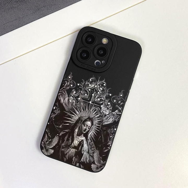 Christianartworkshop Étui de téléphone de protection style gothique avec croix de la Vierge Marie - image 4