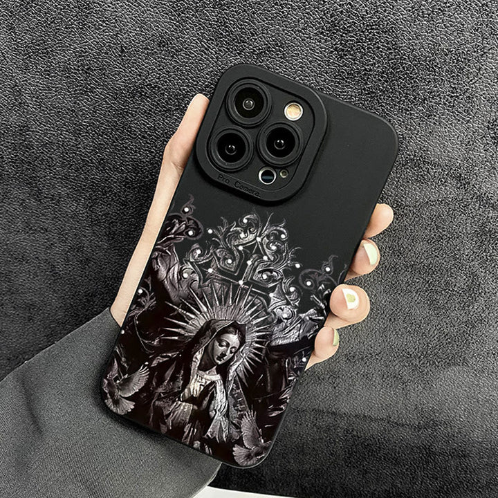 Christianartworkshop Étui de téléphone de protection style gothique avec croix de la Vierge Marie - image 2