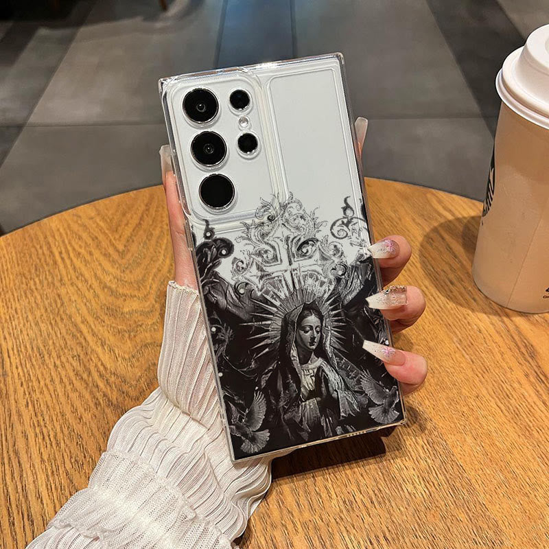 Christianartworkshop Étui de téléphone style gothique représentant la Vierge Marie, compatible avec Samsung Galaxy - image 1
