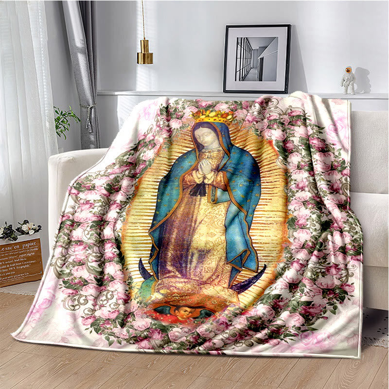Christianartworkshop Couverture en flanelle douillette Sainte Vierge de Guadalupe : Chaleur pour votre maison - B - 264 x 228 cm - image 1