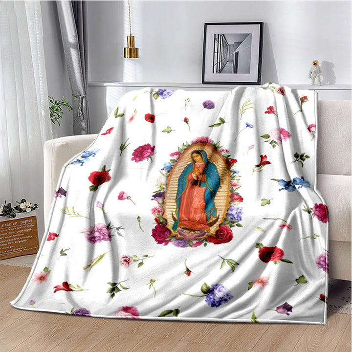 Christianartworkshop Couverture en flanelle douillette Sainte Vierge de Guadalupe : Chaleur pour votre maison - D - 264 x 228 cm - image 3