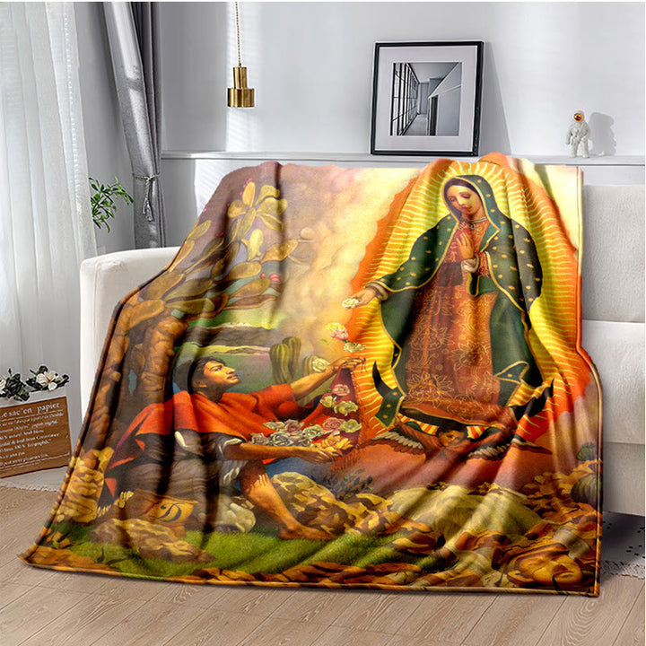 Christianartworkshop Couverture en flanelle douillette Sainte Vierge de Guadalupe : Chaleur pour votre maison - F - 264 x 228 cm - image 5