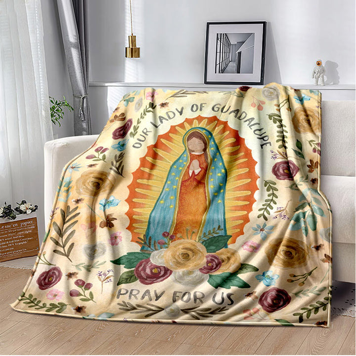 Christianartworkshop Couverture en flanelle douillette Sainte Vierge de Guadalupe : Chaleur pour votre maison - H - 264 x 228 cm - image 7