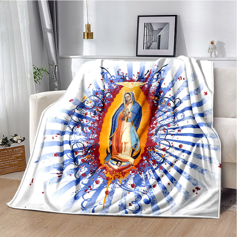 Christianartworkshop Couverture en flanelle Vierge de Guadalupe Religiou : un réconfort spirituel pour la maison - UN - 264 x 228 cm - image 0