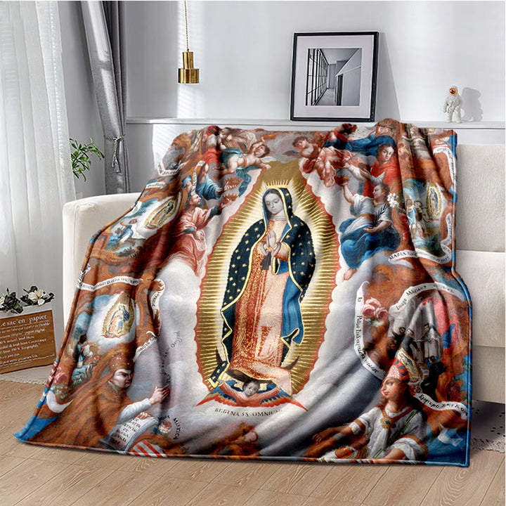 Christianartworkshop Couverture en flanelle Vierge de Guadalupe Religiou : un réconfort spirituel pour la maison - C - 264 x 228 cm - image 2