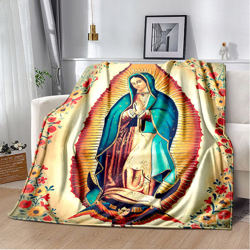 Christianartworkshop Couverture en flanelle Vierge de Guadalupe Religiou : un réconfort spirituel pour la maison - E - 264 x 228 cm - image 4