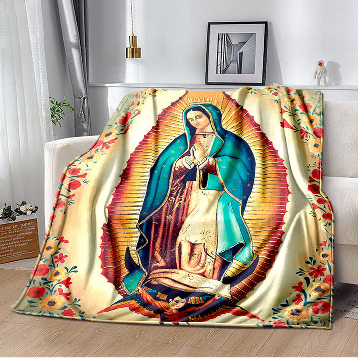 Christianartworkshop Couverture en flanelle Vierge de Guadalupe Religiou : un réconfort spirituel pour la maison - E - 264 x 228 cm - image 4