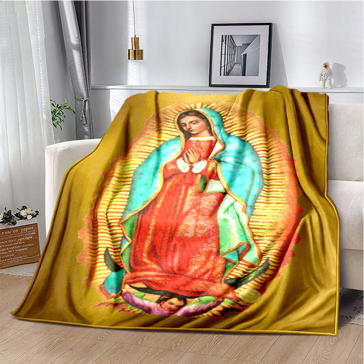 Christianartworkshop Couverture en flanelle Vierge de Guadalupe Religiou : un réconfort spirituel pour la maison - F - 264 x 228 cm - image 5