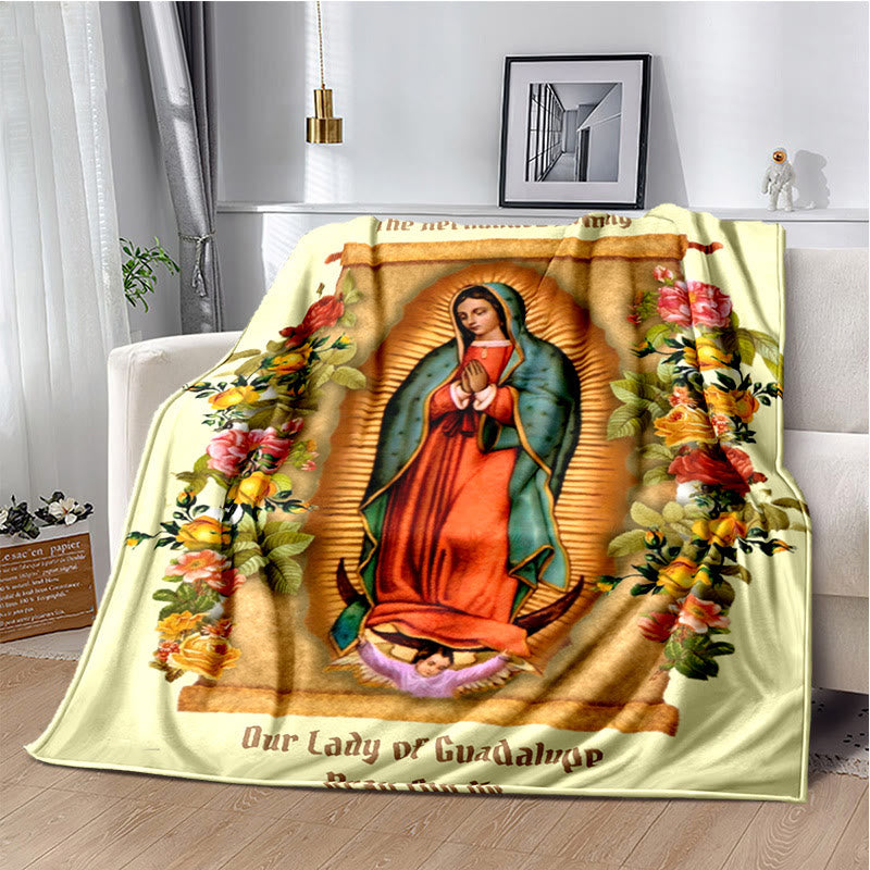 Christianartworkshop Couverture en flanelle Vierge de Guadalupe Religiou : un réconfort spirituel pour la maison - H - 264 x 228 cm - image 7