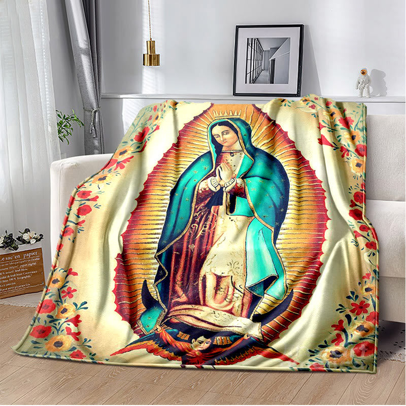 Christianartworkshop Couverture en flanelle Vierge de Guadalupe Religiou : un réconfort spirituel pour la maison - J - 264 x 228 cm - image 9