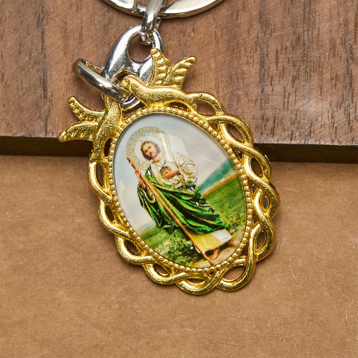 Christianartworkshop Porte-clés religieux représentant saint Jude et la colombe sainte : fidèle compagnon dans la prière - image 3