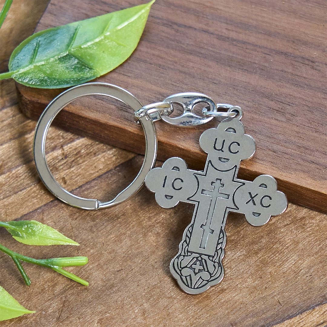 Christianartworkshop Porte-clés croix orthodoxe avec inscriptions sacrées : protection spirituelle et foi - image 3