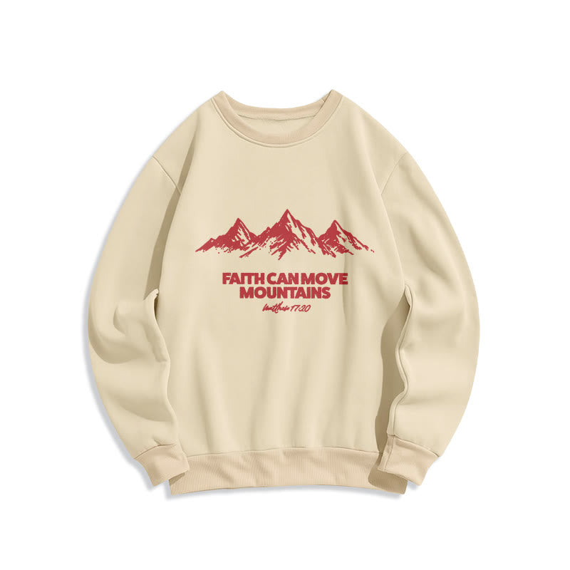 Christianartworkshop La foi peut déplacer des montagnes Sweat-shirt en polyester doublé polaire, inspiration biblique - Beige - 2XL - image 1