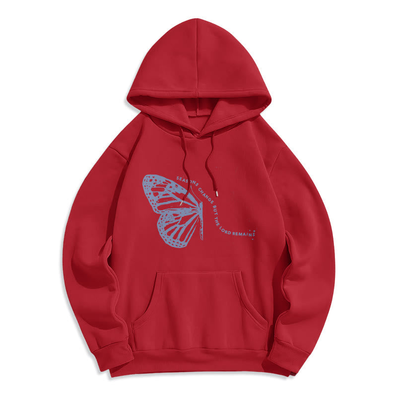Sweat à capuche en polyester doublé polaire « Les saisons changent, le Seigneur demeure » ​​de Christianartworkshop - Rouge - 2XL - image 7