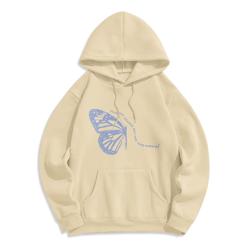 Sweat à capuche en polyester doublé polaire « Les saisons changent, le Seigneur demeure » ​​de Christianartworkshop - Beige - 2XL - image 2