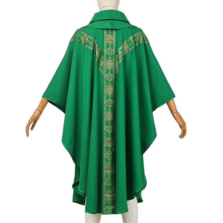 Christianartworkshop Cape médiévale, robe de clergé ornée de motifs religieux dorés - image 6