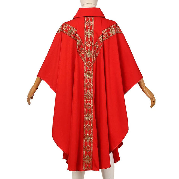 Christianartworkshop Cape médiévale, robe de clergé ornée de motifs religieux dorés - image 2