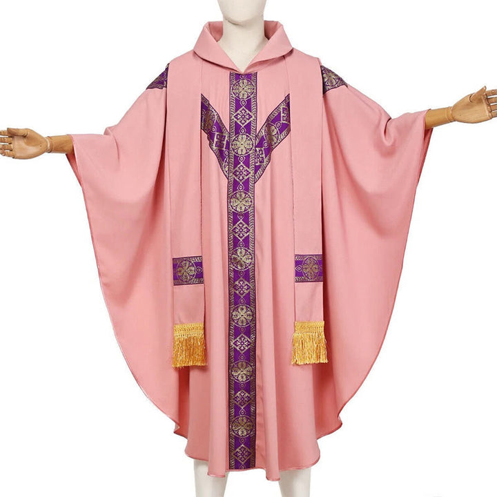 Christianartworkshop Cape médiévale, robe de clergé ornée de motifs religieux dorés - image 13