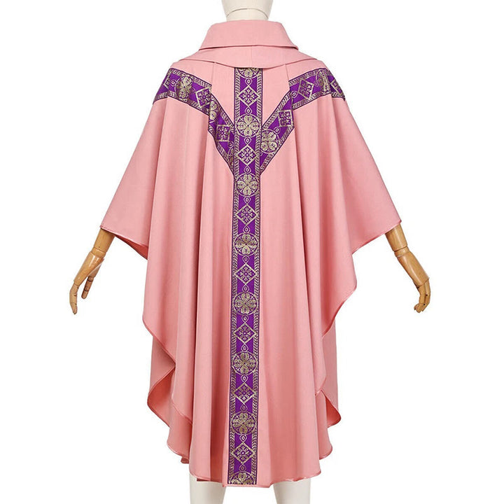 Christianartworkshop Cape médiévale, robe de clergé ornée de motifs religieux dorés - image 14