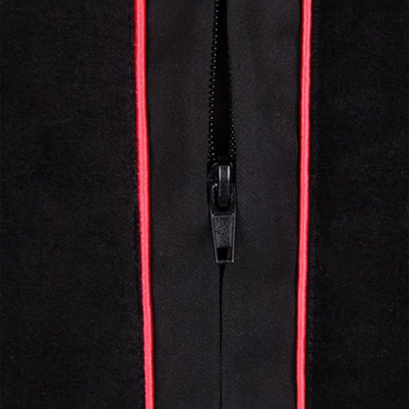 Christianartworkshop Soutane noire traditionnelle avec broderie croix rouge et motif formel - image 6