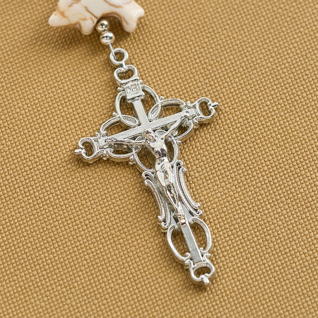 Christianartworkshop Chapelet animalier Ocean of Faith en agate violette patinée et dauphin - image 7