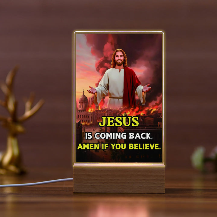 Christianartworkshop Veilleuse religieuse Daily Faith avec icônes sacrées et socle en hêtre - H - image 7